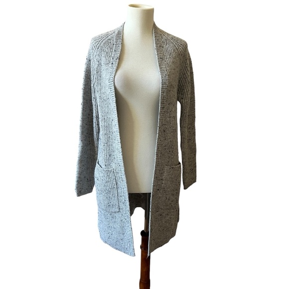 KUHL IDA CARDIGAN SWEATER POCKET OPEN FRONT GRAY SPECKLED KNIT BLEND SOFT COZY S - Picture 2 of 12
